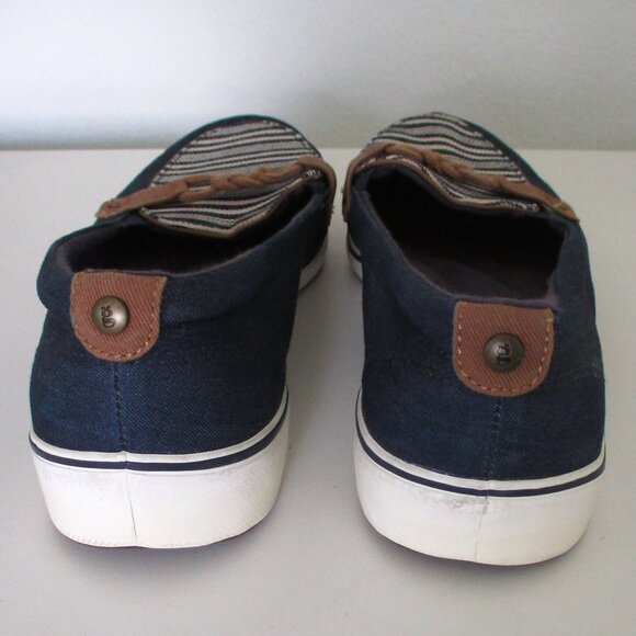 Grasshoppers Ortholite Womens Navy Blue Canvas Flat Loafers - Size 9.5M - Picture 7 of 8